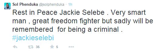What’s Hot: Sol Phenduka pays respect to Jackie Selebi